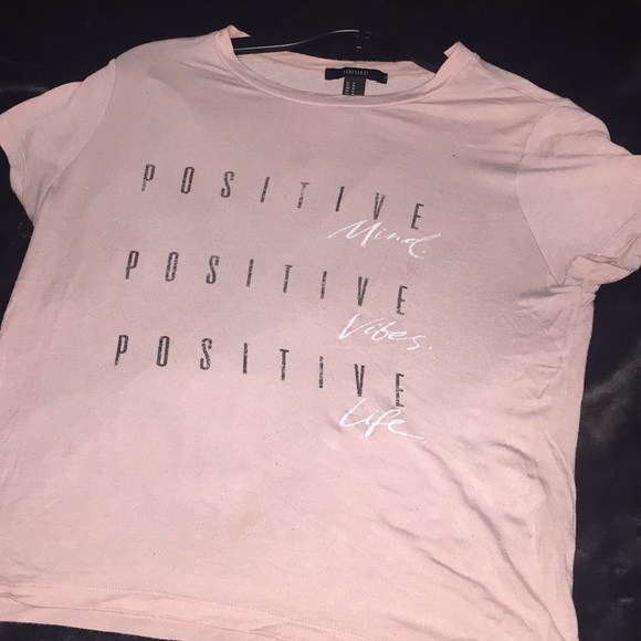 Forever 21 Tops - Forever 21 'Positive' graphic pink blouse